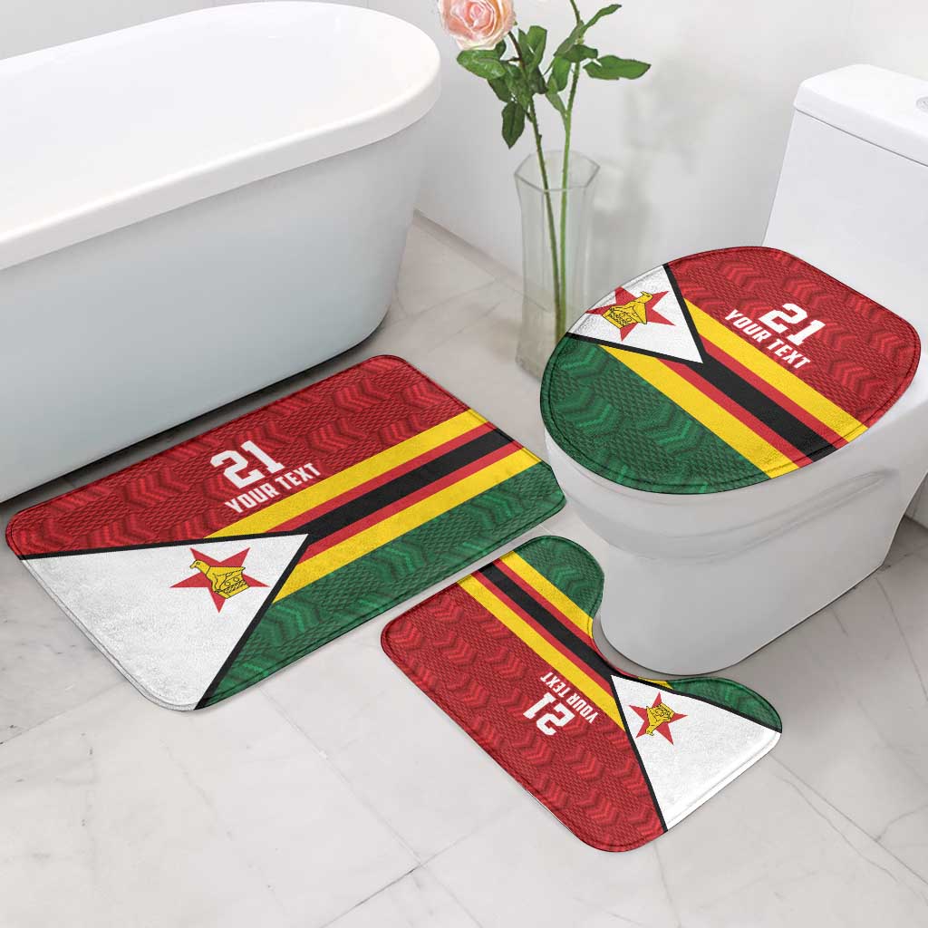 Custom Africa Cricket Zimbabwe Bathroom Set Zimbabwean Pattern Flag Motif