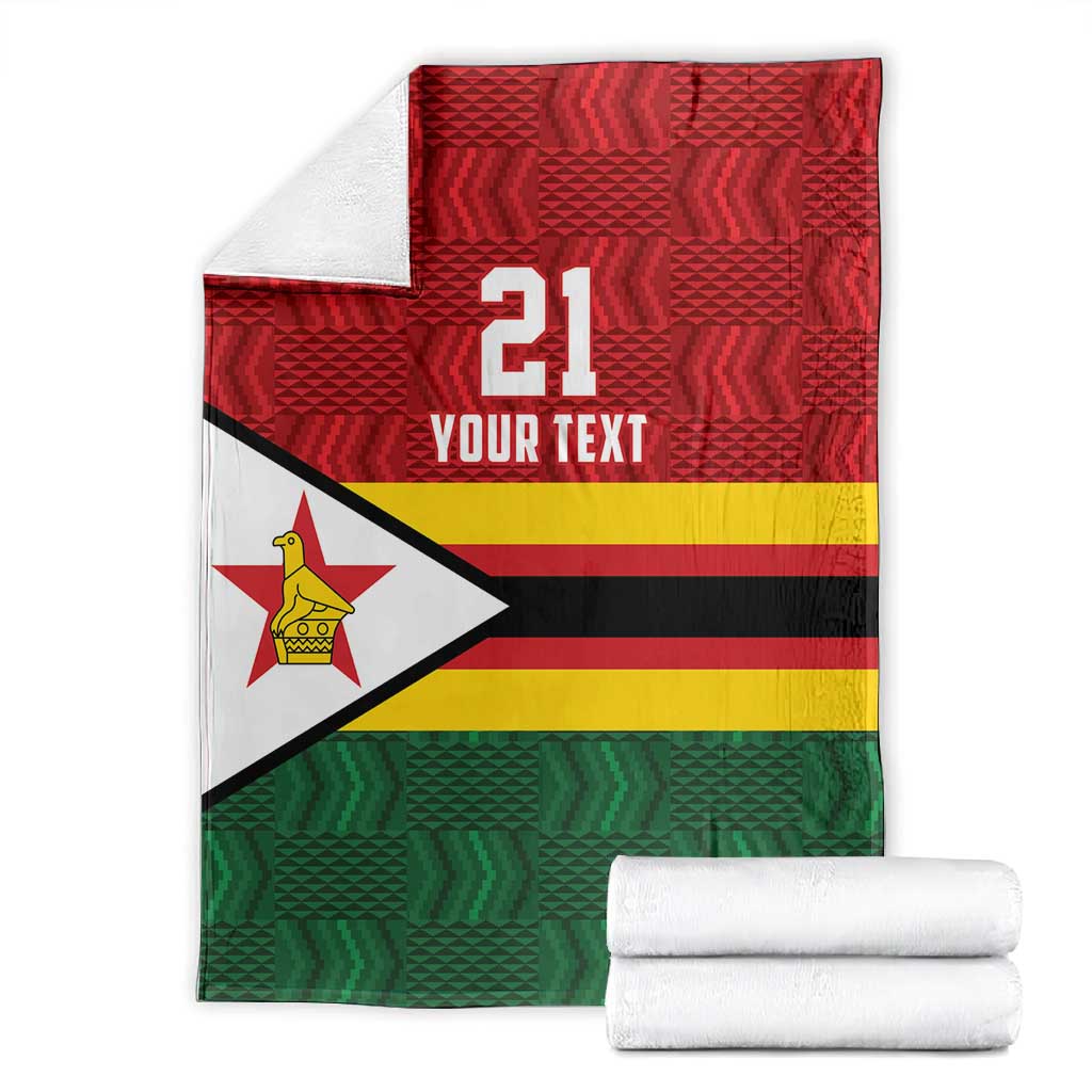Custom Africa Cricket Zimbabwe Blanket Zimbabwean Pattern Flag Motif - African Pride