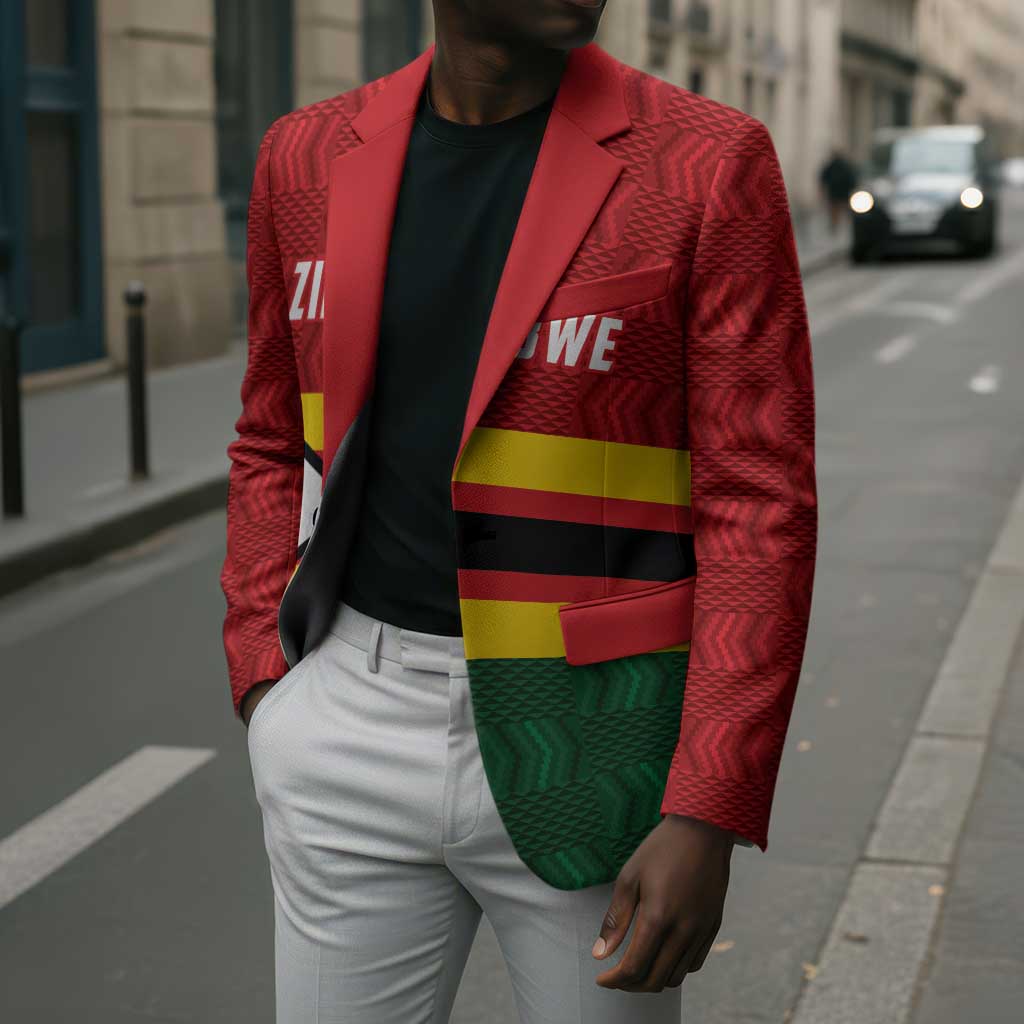 Custom Africa Cricket Zimbabwe Blazer Zimbabwean Pattern Flag Motif