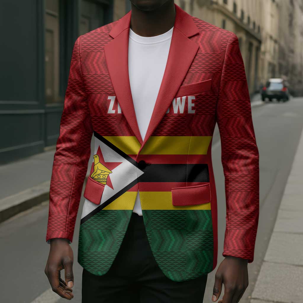 Custom Africa Cricket Zimbabwe Blazer Zimbabwean Pattern Flag Motif