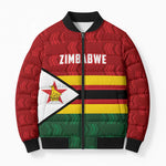 Custom Africa Cricket Zimbabwe Bomber Puffer Jacket Zimbabwean Pattern Flag Motif