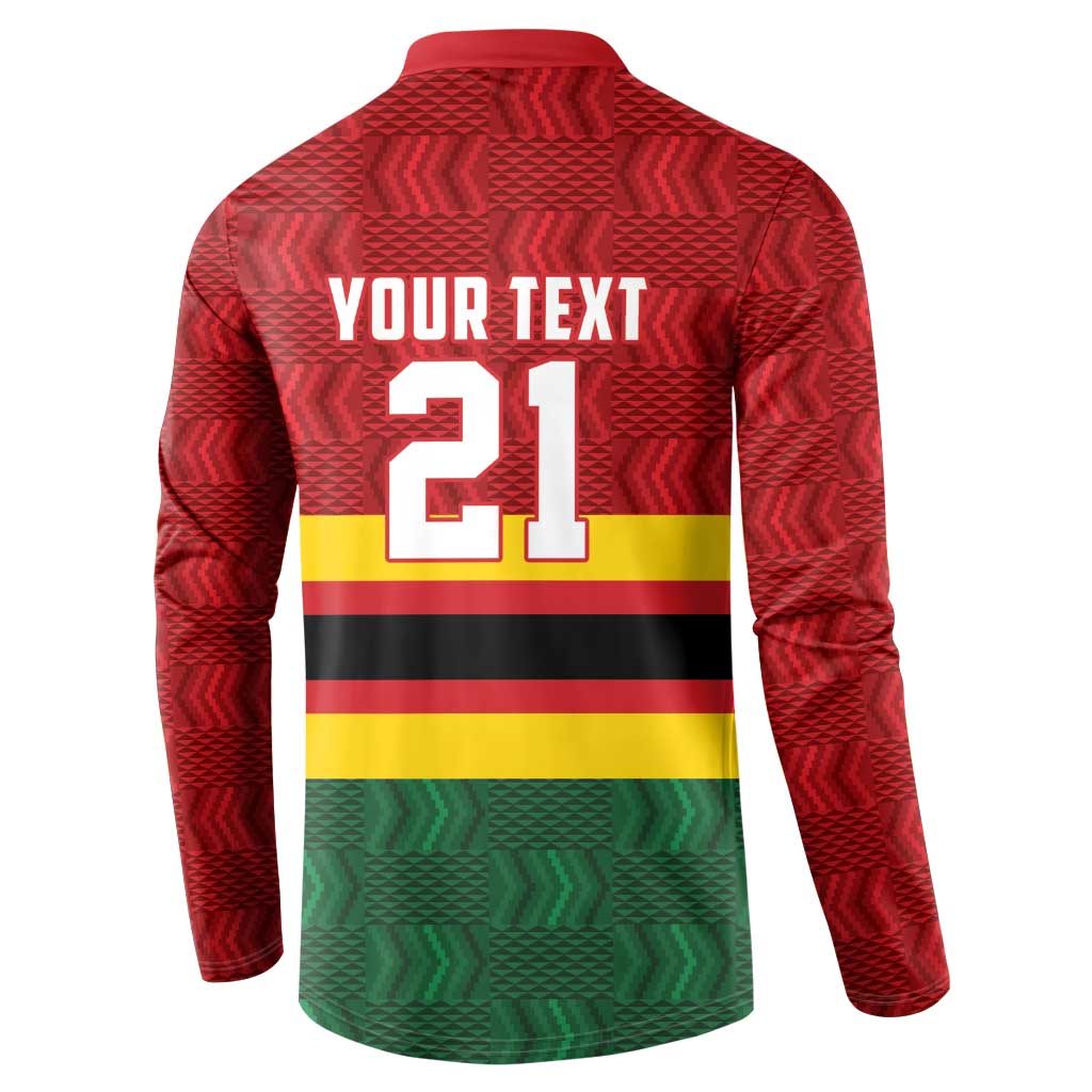 Custom Africa Cricket Zimbabwe Button Sweatshirt Zimbabwean Pattern Flag Motif
