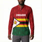 Custom Africa Cricket Zimbabwe Button Sweatshirt Zimbabwean Pattern Flag Motif