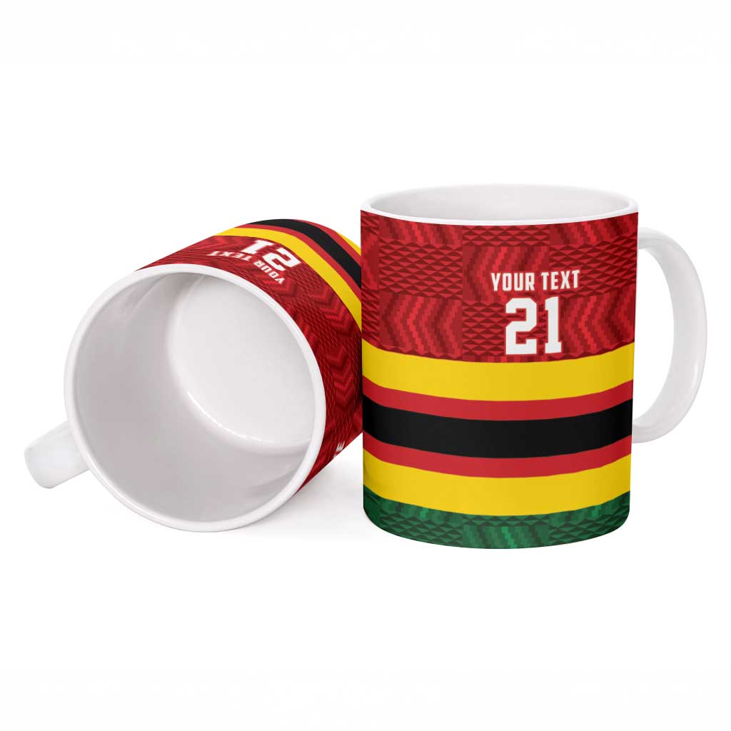 Custom Africa Cricket Zimbabwe Ceramic Mug Zimbabwean Pattern Flag Motif