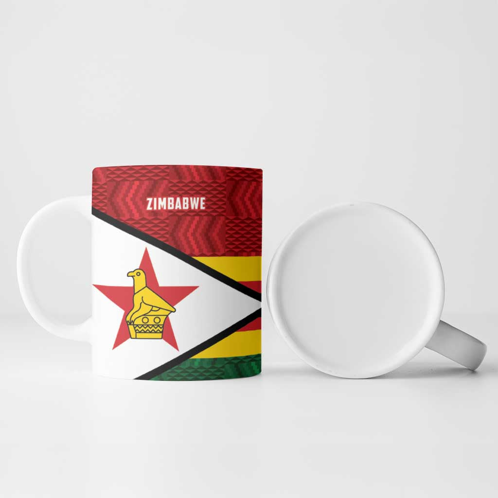 Custom Africa Cricket Zimbabwe Ceramic Mug Zimbabwean Pattern Flag Motif