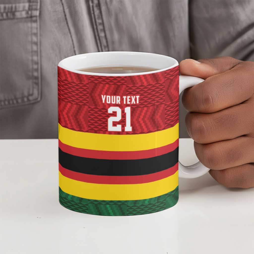 Custom Africa Cricket Zimbabwe Ceramic Mug Zimbabwean Pattern Flag Motif
