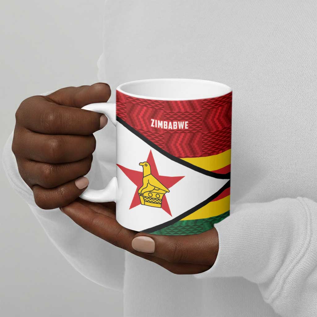 Custom Africa Cricket Zimbabwe Ceramic Mug Zimbabwean Pattern Flag Motif