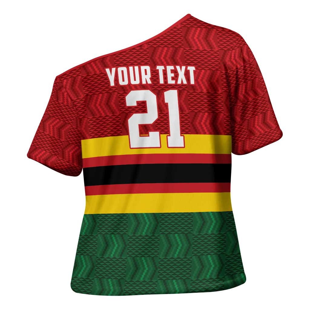 Custom Africa Cricket Zimbabwe Cross Shoulder Shirt Zimbabwean Pattern Flag Motif