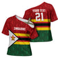 Custom Africa Cricket Zimbabwe Cross Shoulder Shirt Zimbabwean Pattern Flag Motif