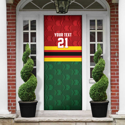 Custom Africa Cricket Zimbabwe Door Cover Zimbabwean Pattern Flag Motif