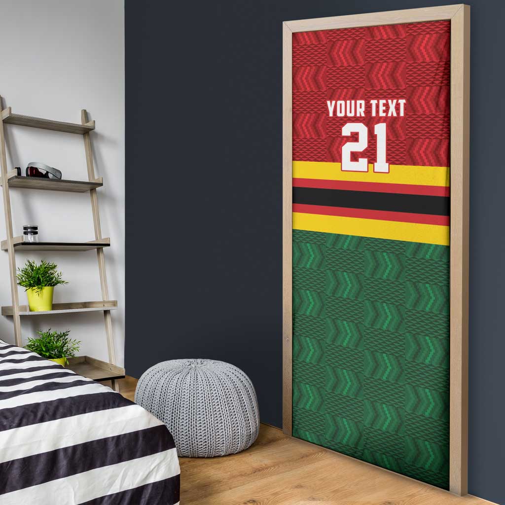 Custom Africa Cricket Zimbabwe Door Cover Zimbabwean Pattern Flag Motif