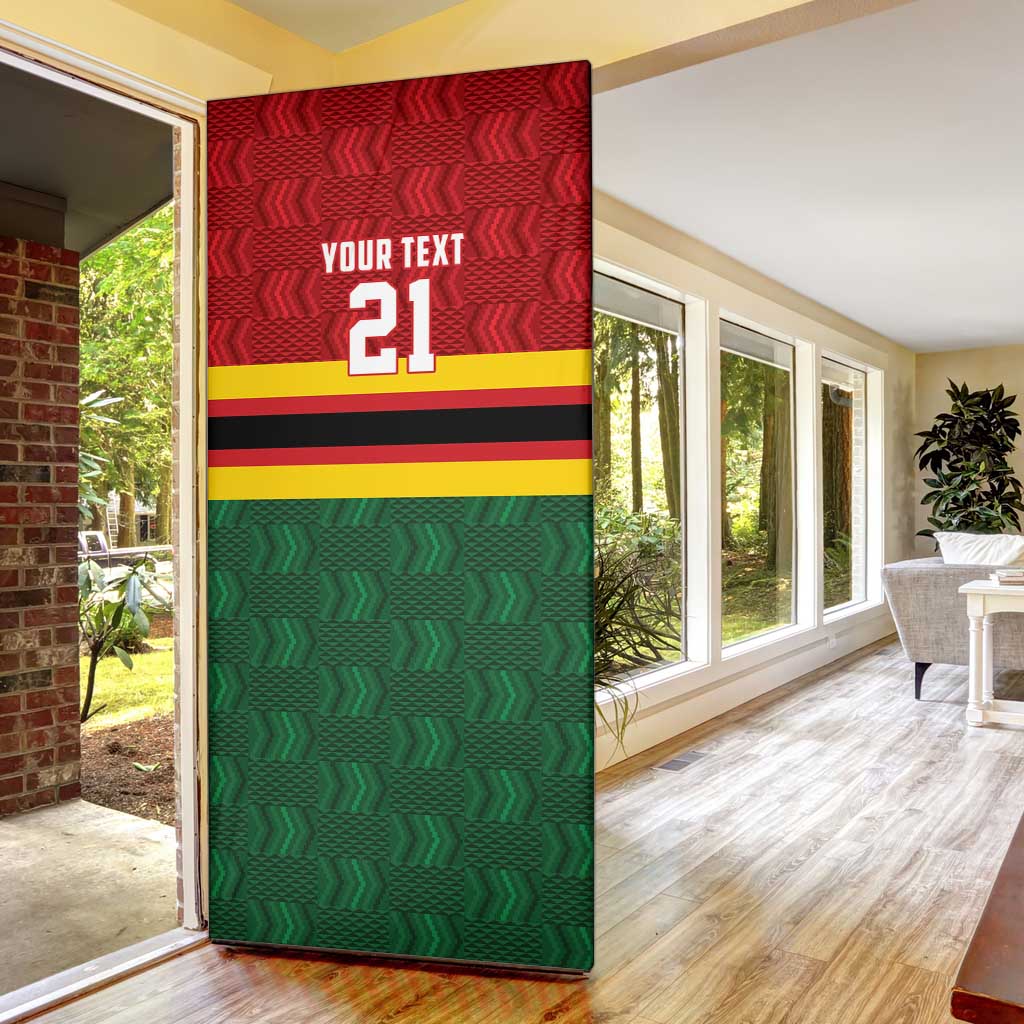 Custom Africa Cricket Zimbabwe Door Cover Zimbabwean Pattern Flag Motif