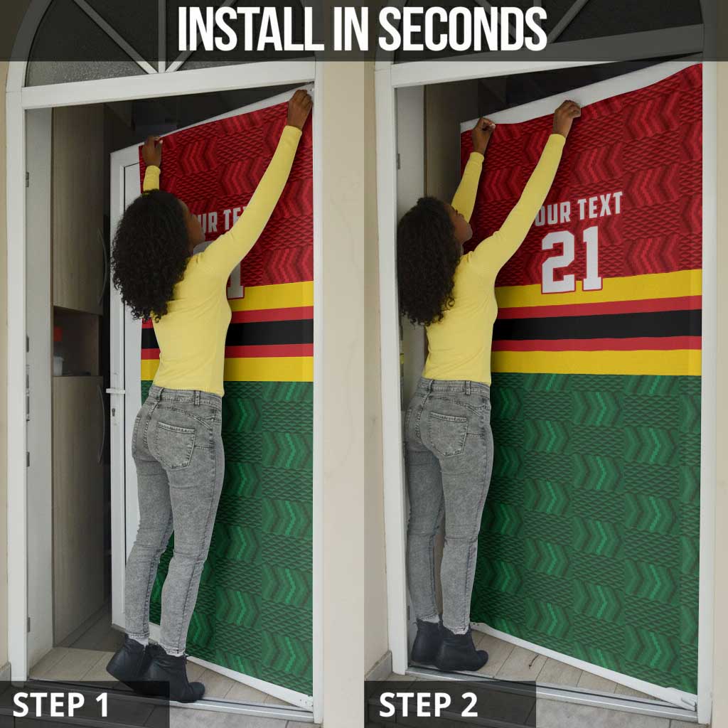 Custom Africa Cricket Zimbabwe Door Cover Zimbabwean Pattern Flag Motif