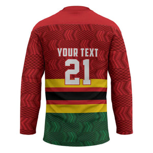 Custom Africa Cricket Zimbabwe Hockey Jersey Zimbabwean Pattern Flag Motif