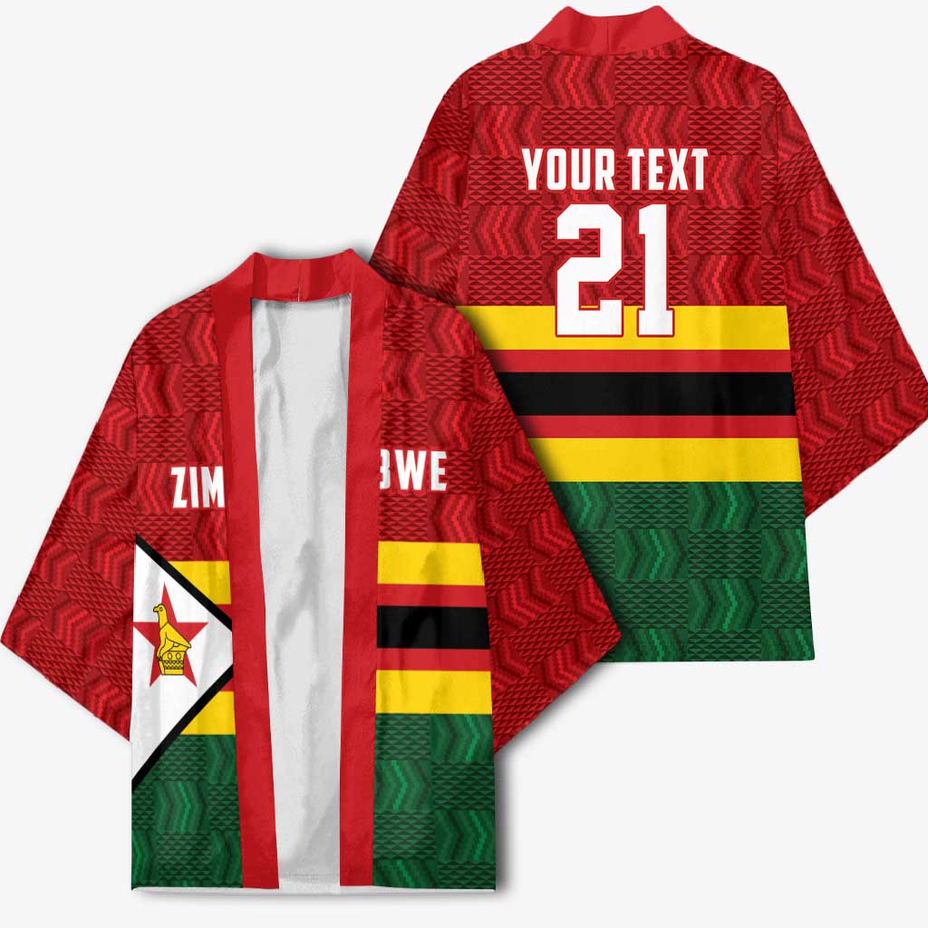 Custom Africa Cricket Zimbabwe Kimono Zimbabwean Pattern Flag Motif