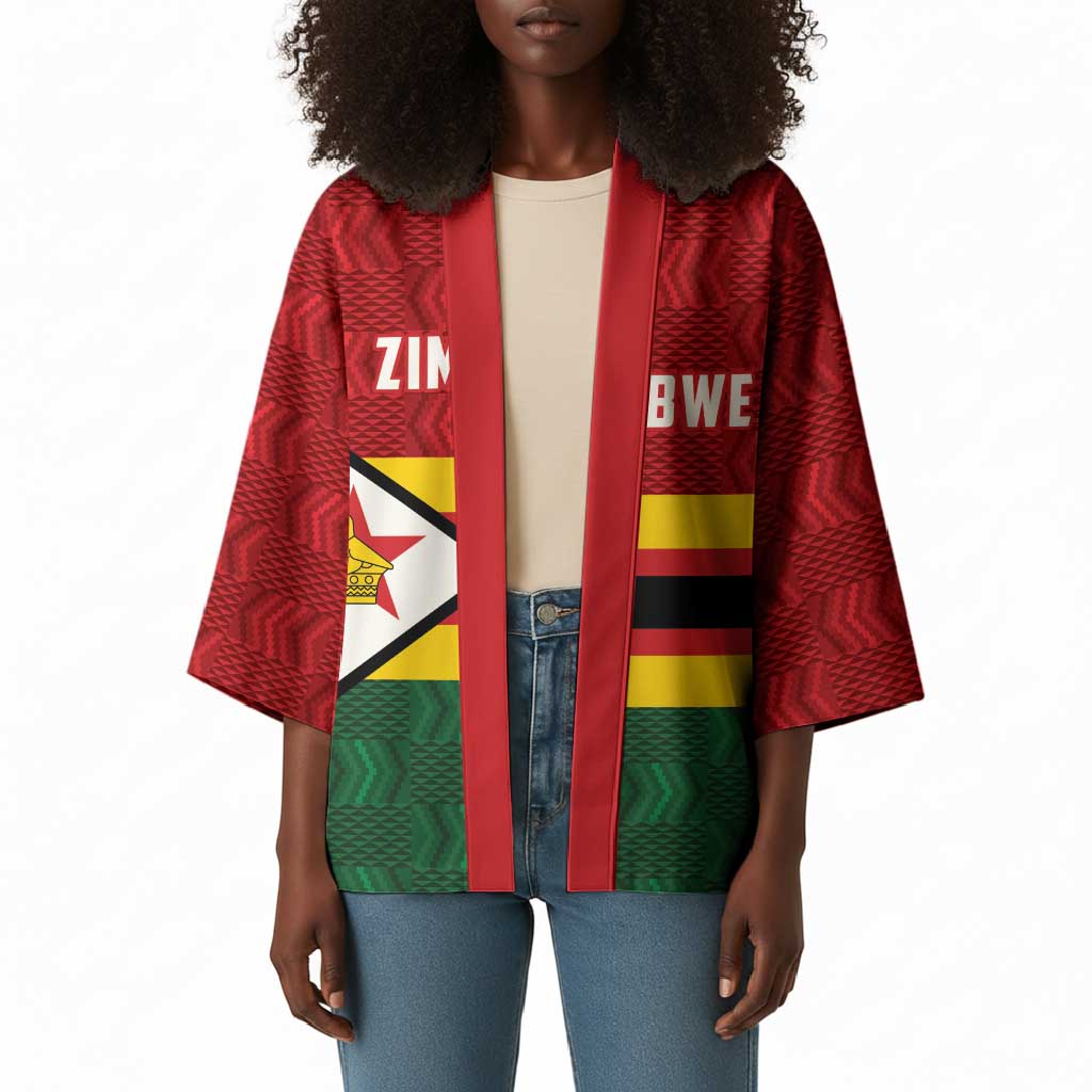 Custom Africa Cricket Zimbabwe Kimono Zimbabwean Pattern Flag Motif