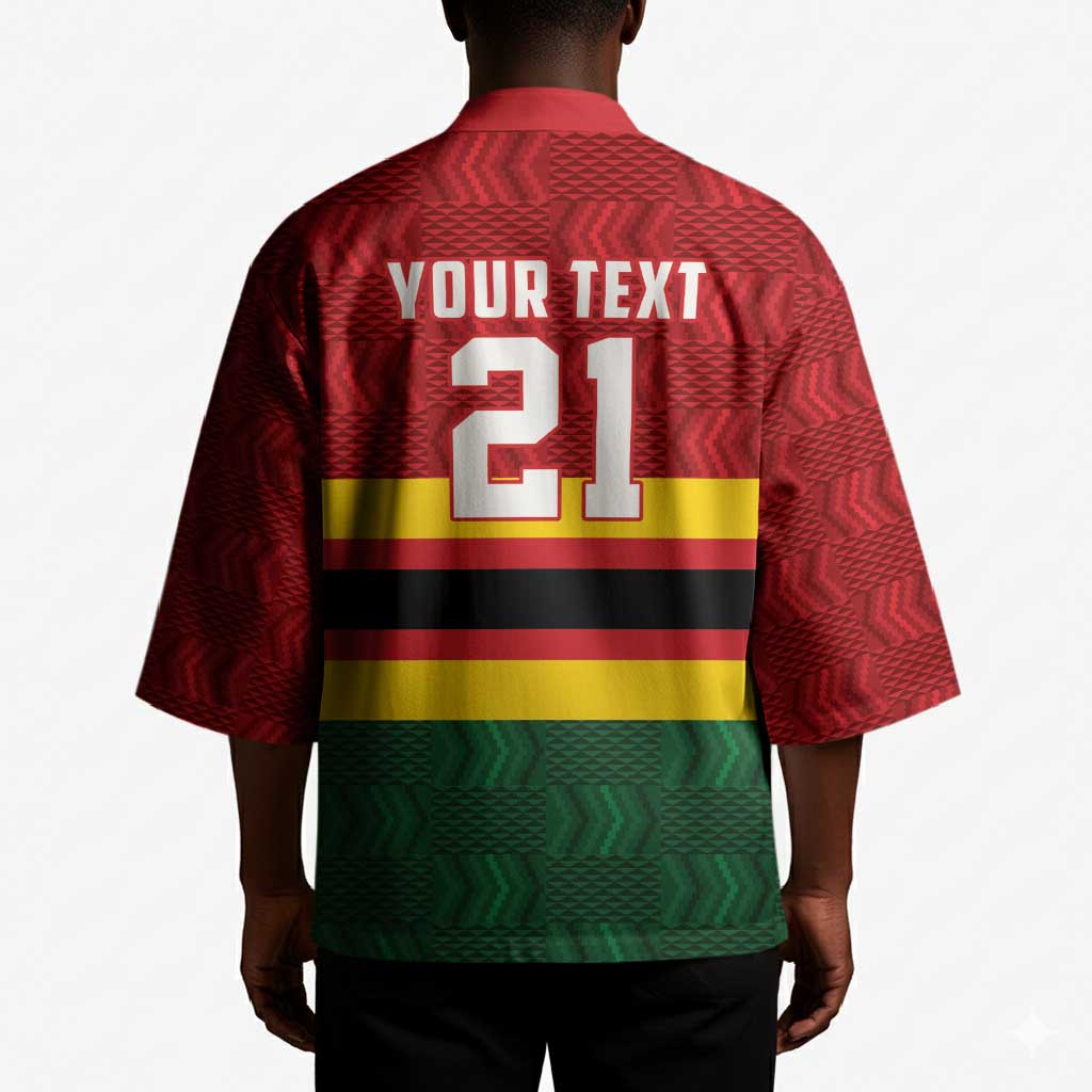 Custom Africa Cricket Zimbabwe Kimono Zimbabwean Pattern Flag Motif