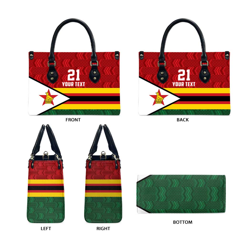 Custom Africa Cricket Zimbabwe Leather Bag Zimbabwean Pattern Flag Motif