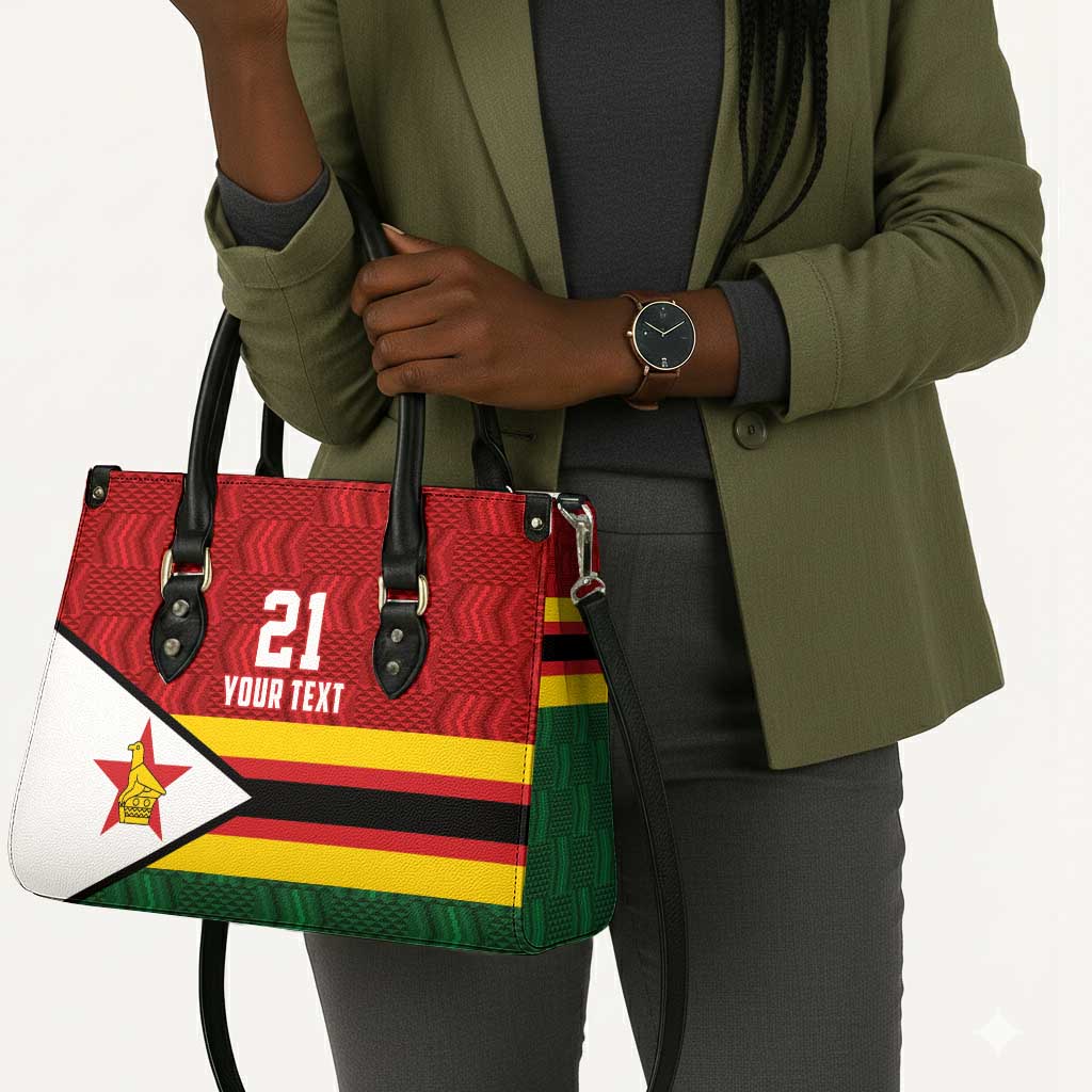 Custom Africa Cricket Zimbabwe Leather Bag Zimbabwean Pattern Flag Motif
