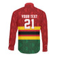 Custom Africa Cricket Zimbabwe Long Sleeve Button Shirt Zimbabwean Pattern Flag Motif - African Pride