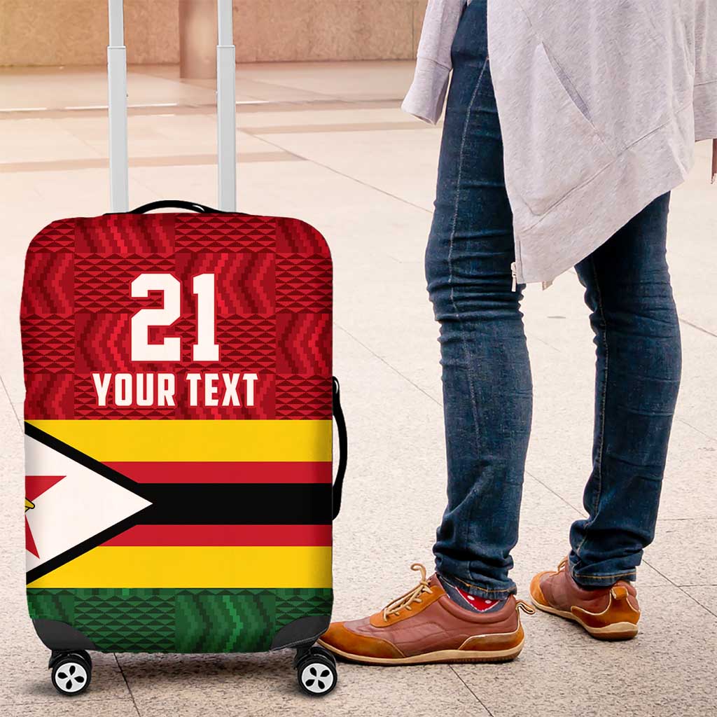 Custom Africa Cricket Zimbabwe Luggage Cover Zimbabwean Pattern Flag Motif - African Pride