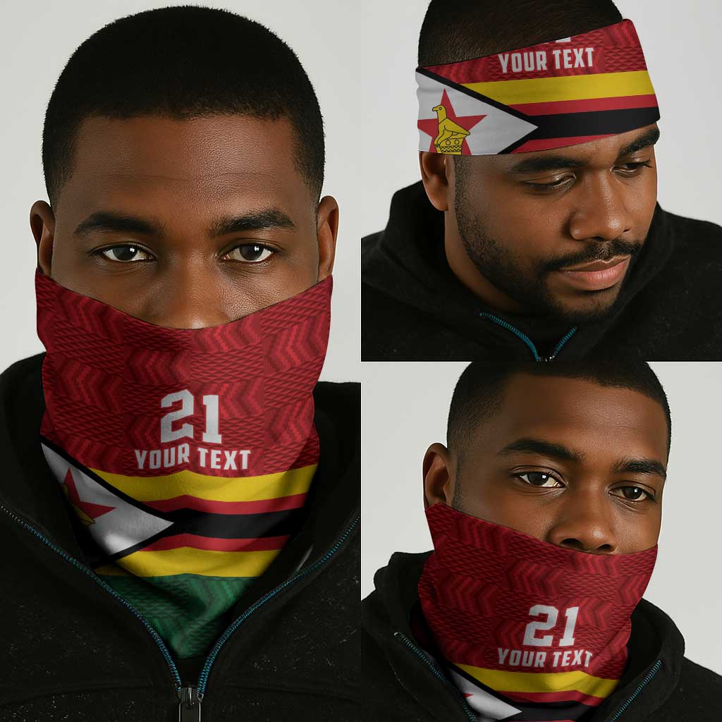 Custom Africa Cricket Zimbabwe Neck Gaiter Zimbabwean Pattern Flag Motif LT9