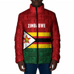 Custom Africa Cricket Zimbabwe Padded Jacket Zimbabwean Pattern Flag Motif