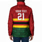 Custom Africa Cricket Zimbabwe Padded Jacket Zimbabwean Pattern Flag Motif