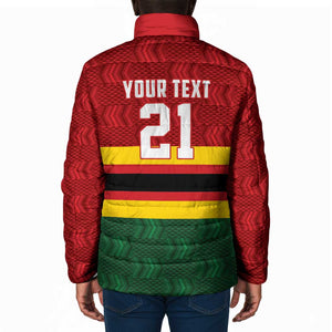 Custom Africa Cricket Zimbabwe Padded Jacket Zimbabwean Pattern Flag Motif