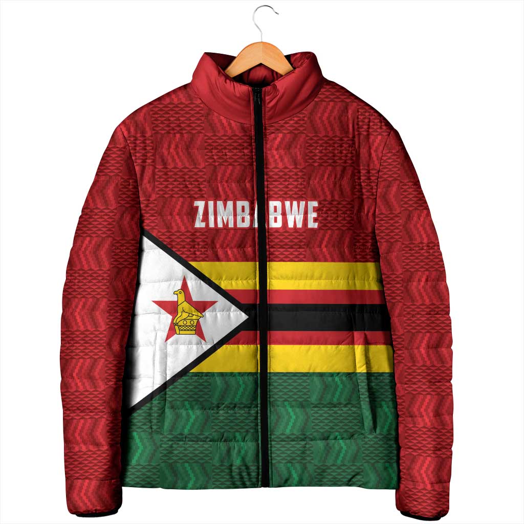 Custom Africa Cricket Zimbabwe Padded Jacket Zimbabwean Pattern Flag Motif