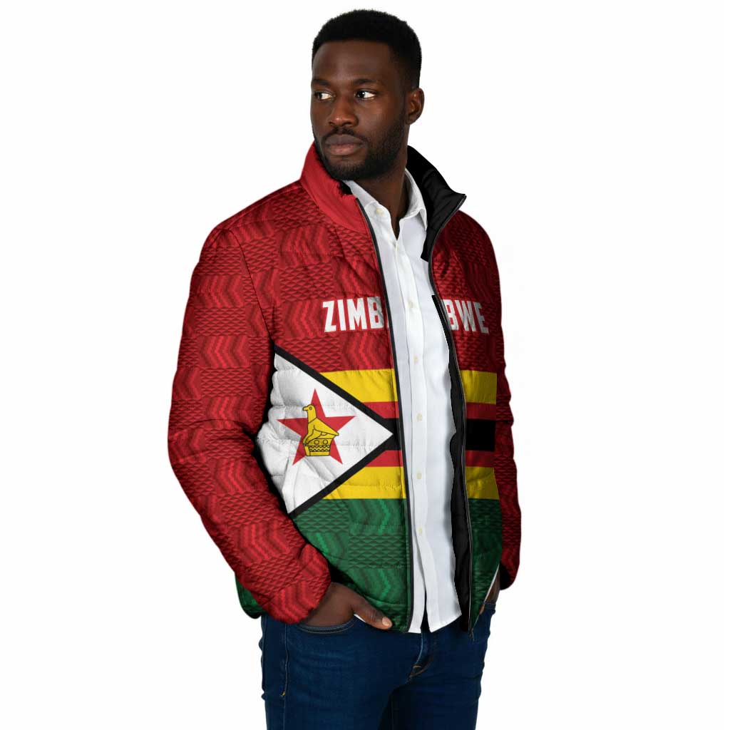 Custom Africa Cricket Zimbabwe Padded Jacket Zimbabwean Pattern Flag Motif