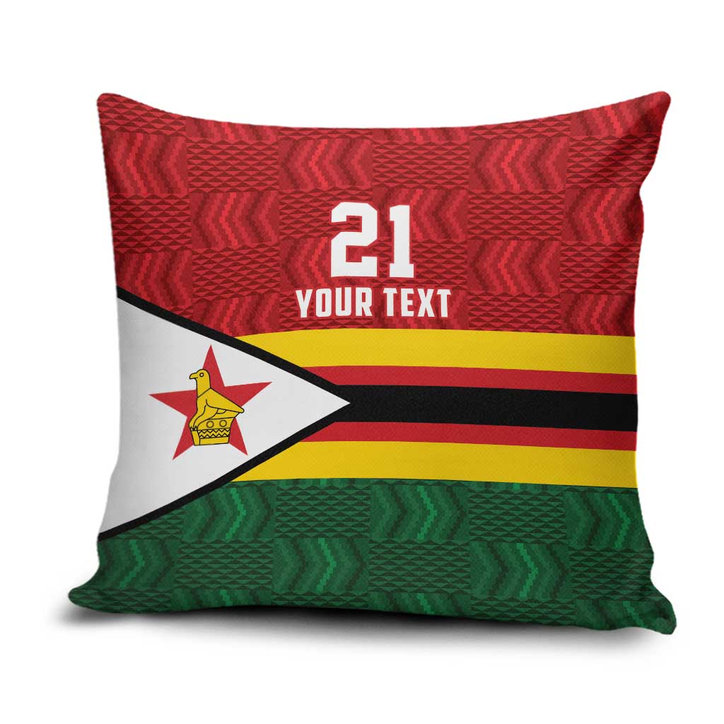 Custom Africa Cricket Zimbabwe Pillow Cover Zimbabwean Pattern Flag Motif