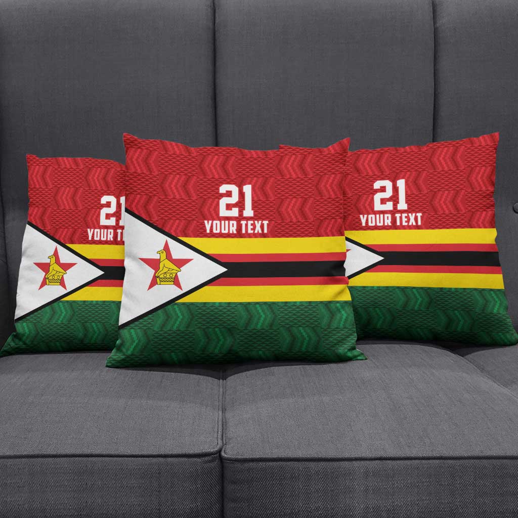 Custom Africa Cricket Zimbabwe Pillow Cover Zimbabwean Pattern Flag Motif