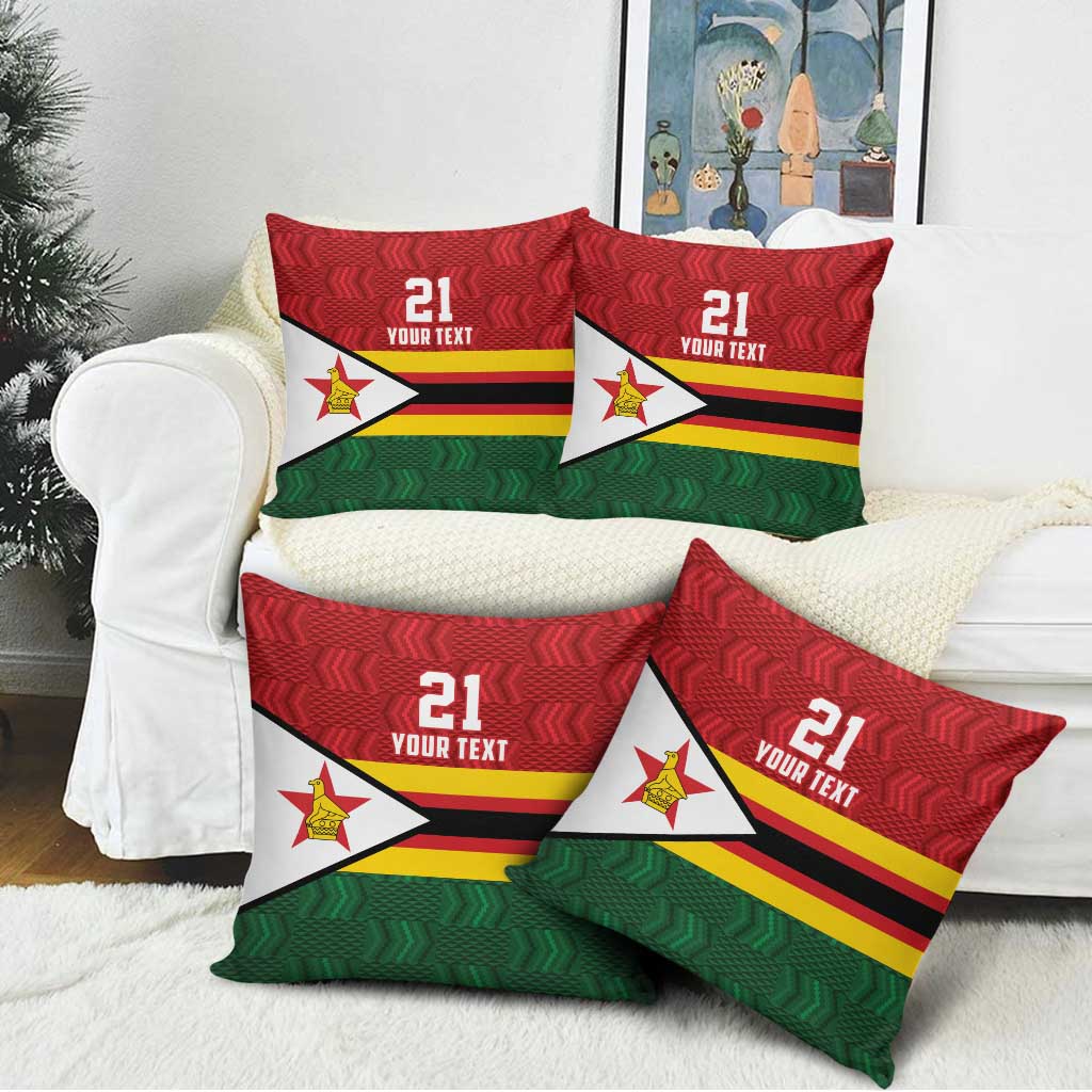 Custom Africa Cricket Zimbabwe Pillow Cover Zimbabwean Pattern Flag Motif