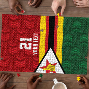 Custom Africa Cricket Zimbabwe Puzzle Zimbabwean Pattern Flag Motif