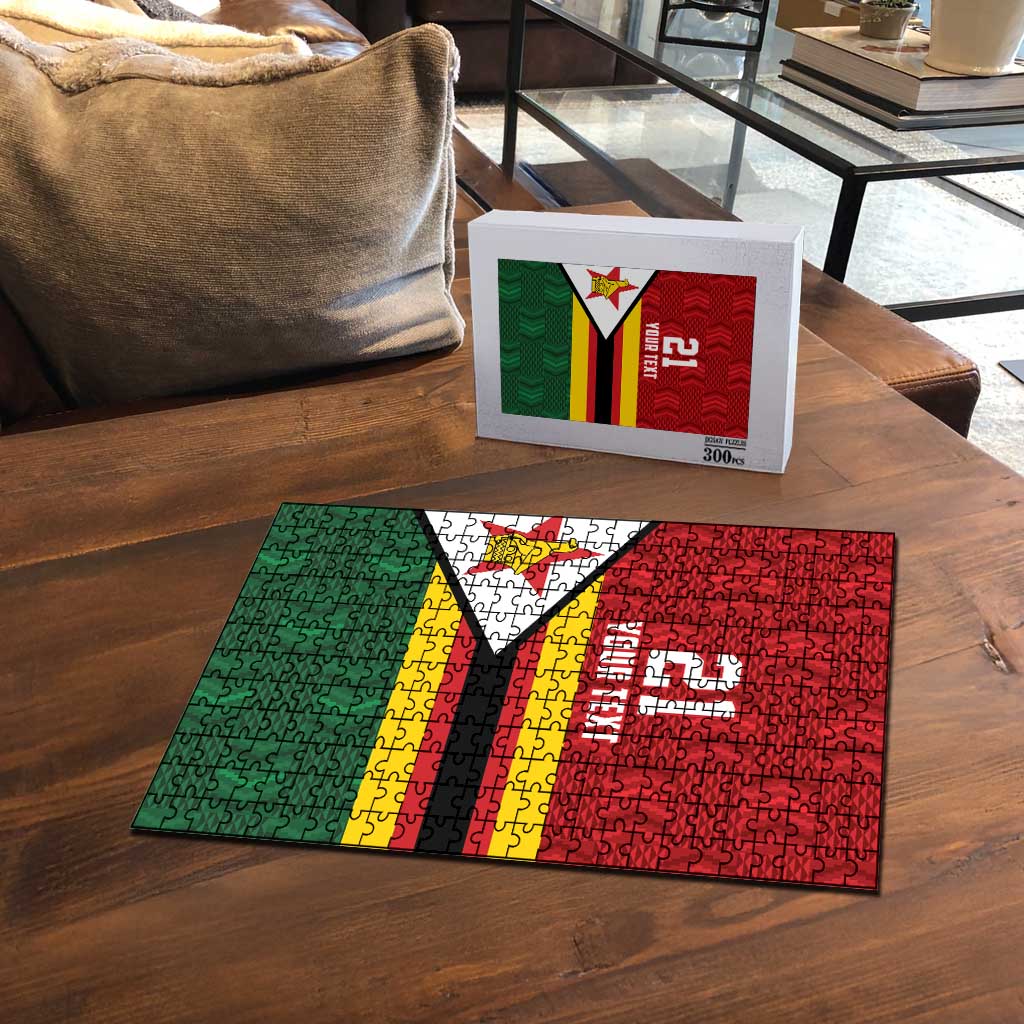 Custom Africa Cricket Zimbabwe Puzzle Zimbabwean Pattern Flag Motif