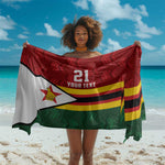 Custom Africa Cricket Zimbabwe Sarong Zimbabwean Pattern Flag Motif - African Pride