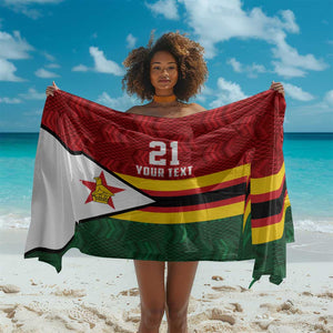 Custom Africa Cricket Zimbabwe Sarong Zimbabwean Pattern Flag Motif - African Pride