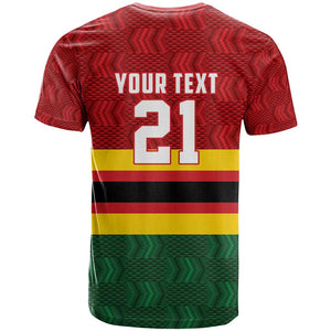 Custom Africa Cricket Zimbabwe T shirt Zimbabwean Pattern Flag Motif - African Pride