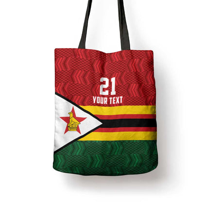 Custom Africa Cricket Zimbabwe Tote Bag Zimbabwean Pattern Flag Motif