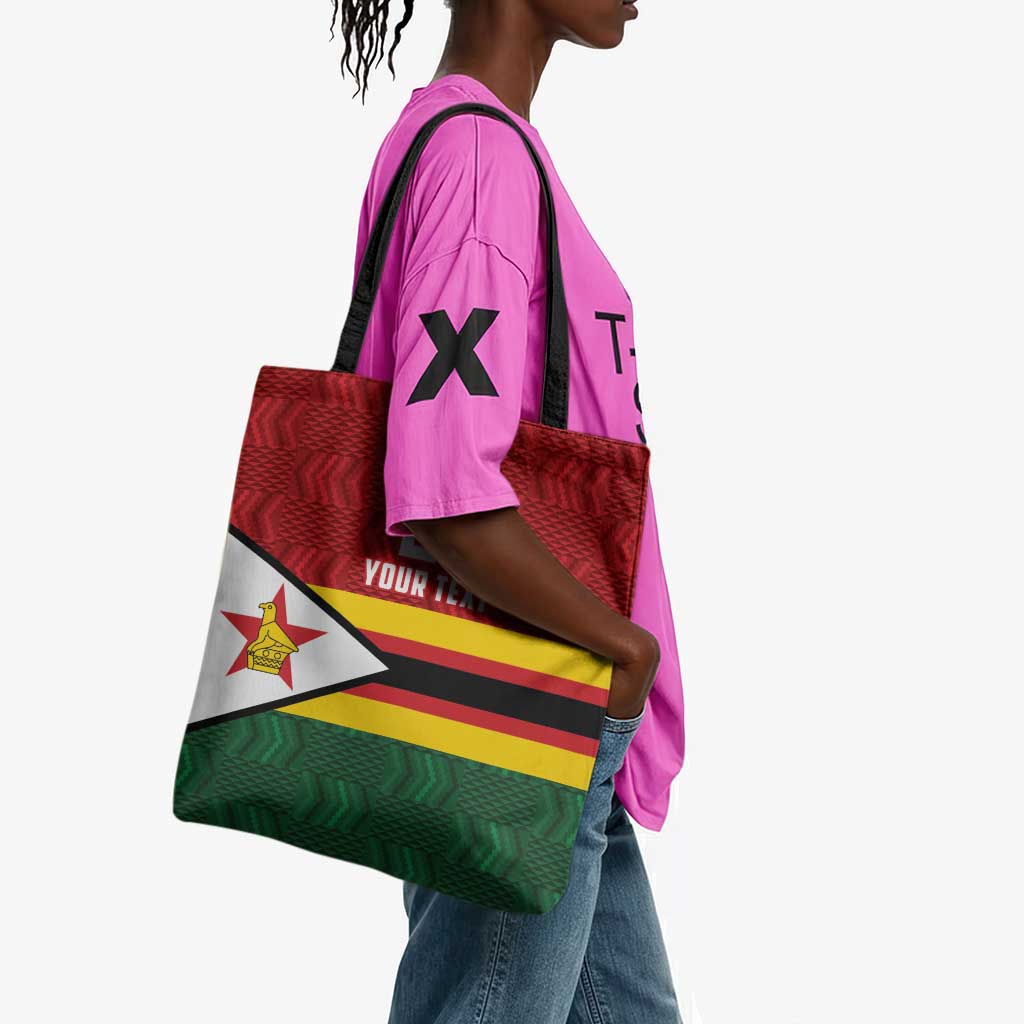 Custom Africa Cricket Zimbabwe Tote Bag Zimbabwean Pattern Flag Motif