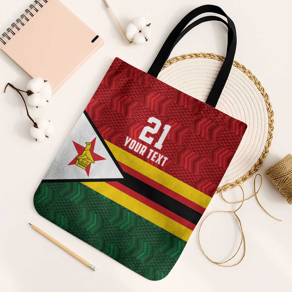Custom Africa Cricket Zimbabwe Tote Bag Zimbabwean Pattern Flag Motif
