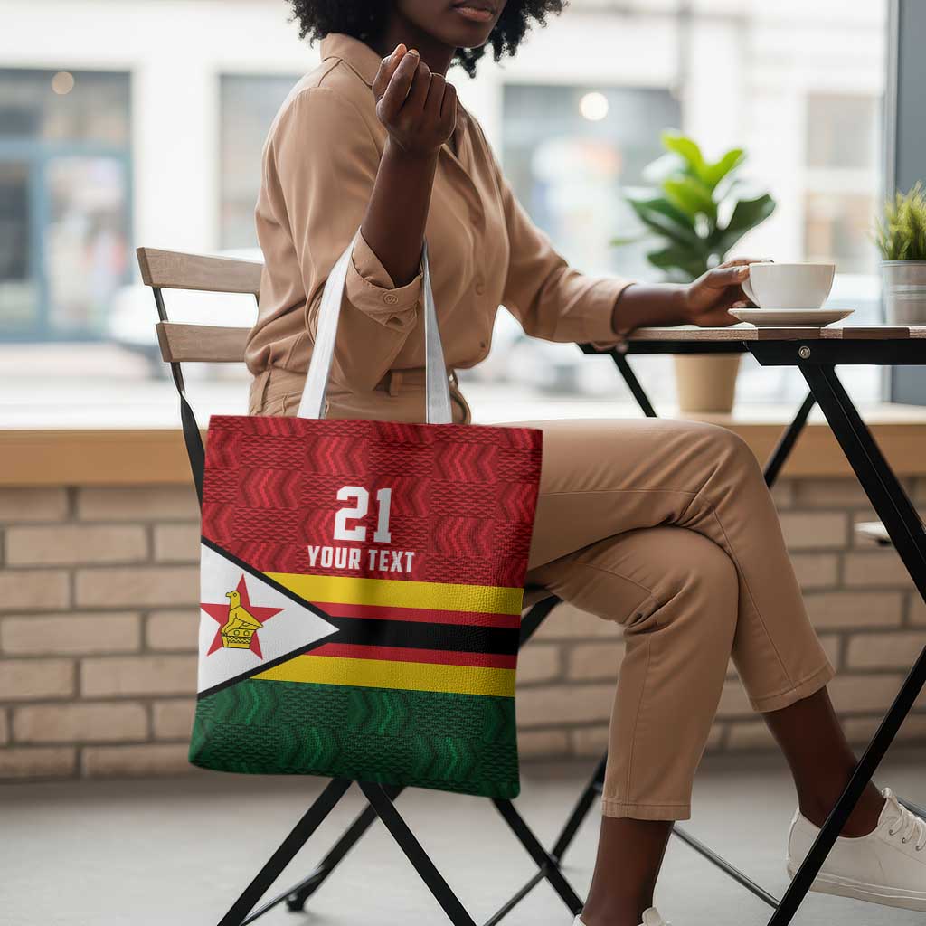 Custom Africa Cricket Zimbabwe Tote Bag Zimbabwean Pattern Flag Motif