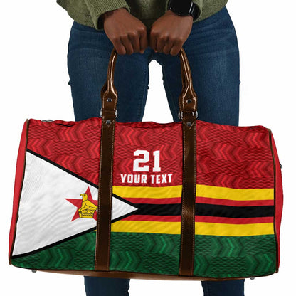 Custom Africa Cricket Zimbabwe Travel Bag Zimbabwean Pattern Flag Motif
