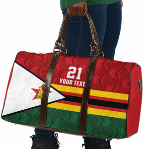 Custom Africa Cricket Zimbabwe Travel Bag Zimbabwean Pattern Flag Motif