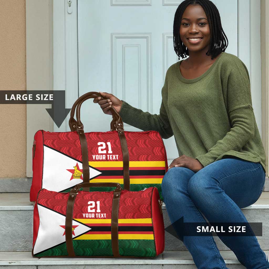 Custom Africa Cricket Zimbabwe Travel Bag Zimbabwean Pattern Flag Motif