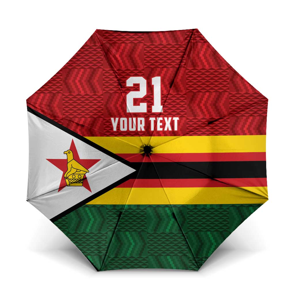 Custom Africa Cricket Zimbabwe Umbrella Zimbabwean Pattern Flag Motif