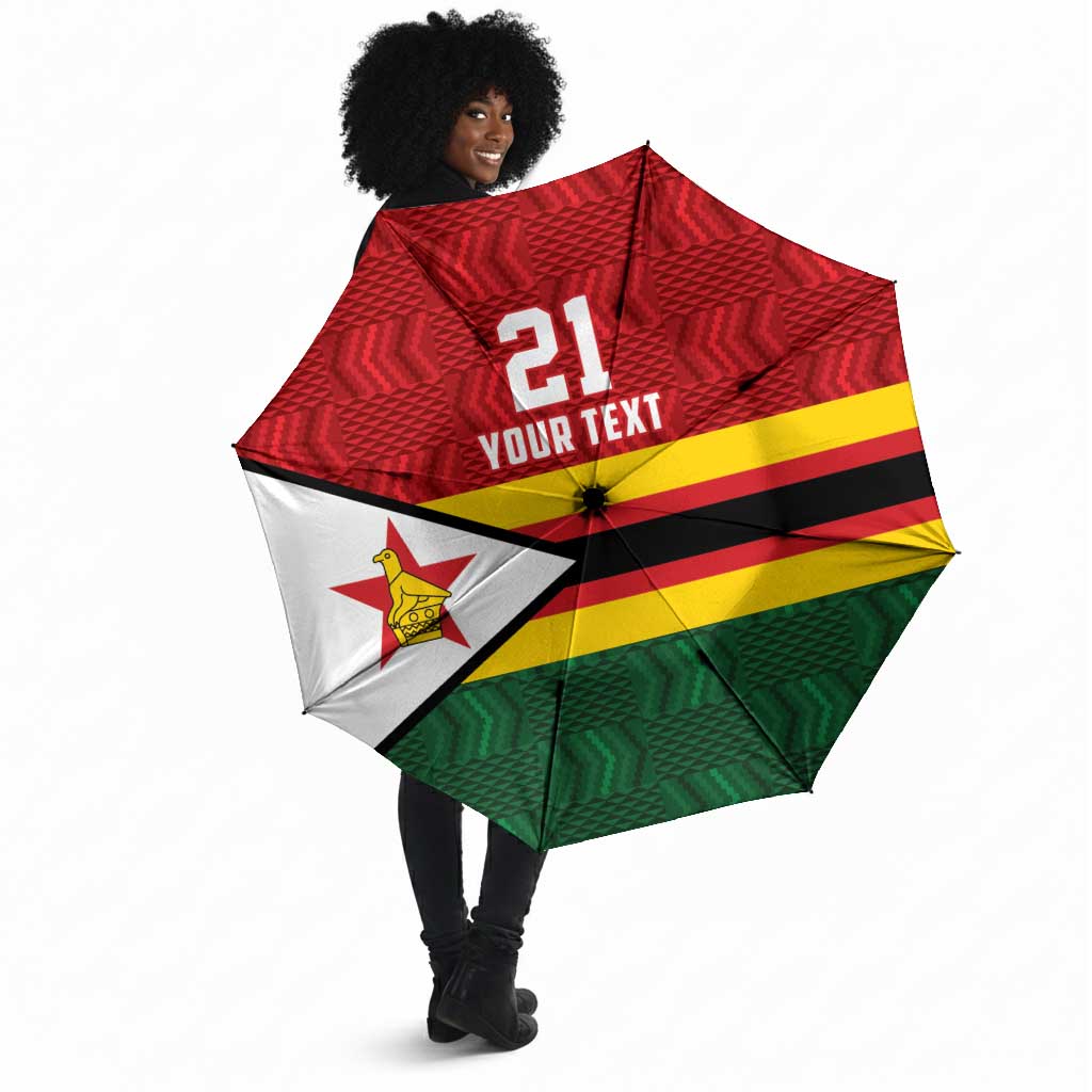 Custom Africa Cricket Zimbabwe Umbrella Zimbabwean Pattern Flag Motif