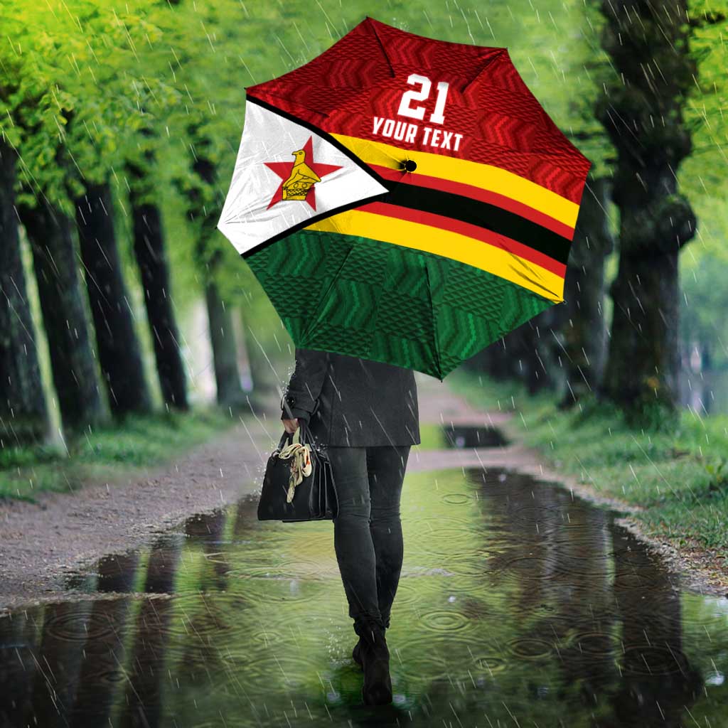 Custom Africa Cricket Zimbabwe Umbrella Zimbabwean Pattern Flag Motif