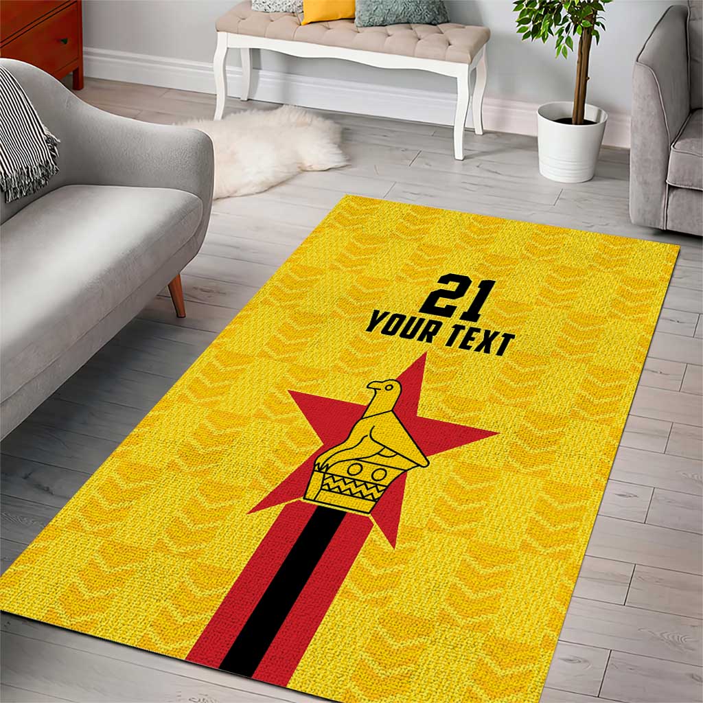 Custom Africa Football Zimbabwe Area Rug The Warriors with Zimbabwe Bird - African Pride
